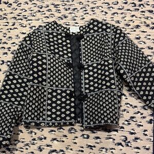 Black and White Patterned Women's Jacket